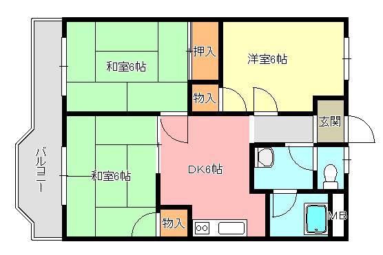 石坂スカイハイツの間取り