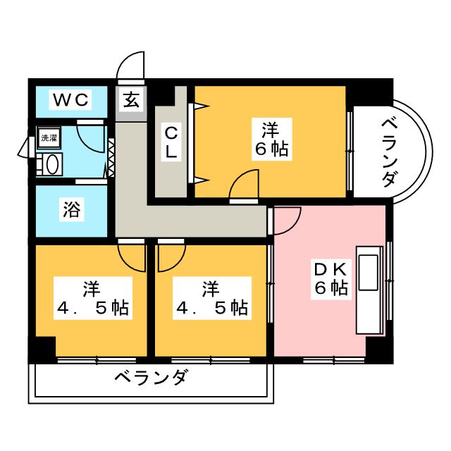 ハイツ奈加川の間取り