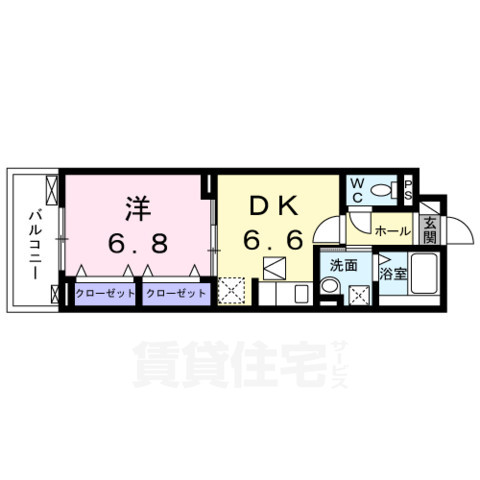 京都市伏見区横大路天王後のアパートの間取り