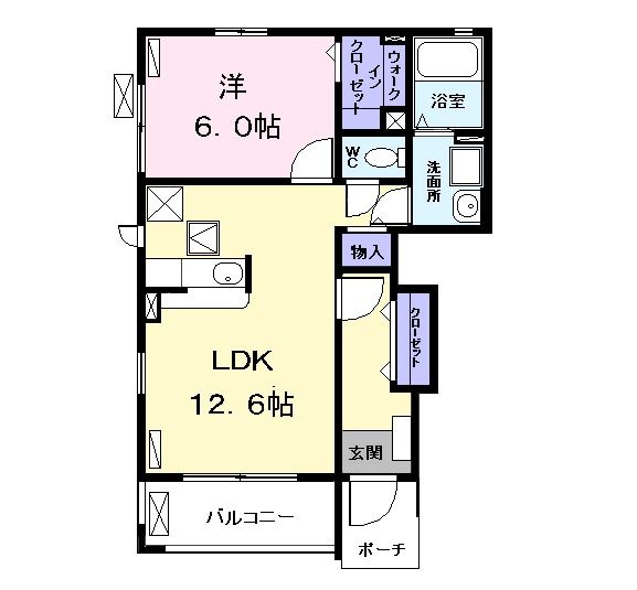 あま市下萱津のアパートの間取り