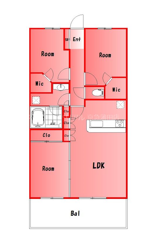 大田区大森南のマンションの間取り