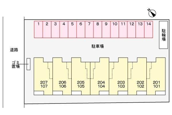 【カーサ　フィオーレの駐車場】