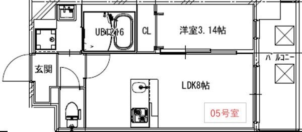 大阪市城東区古市のマンションの間取り