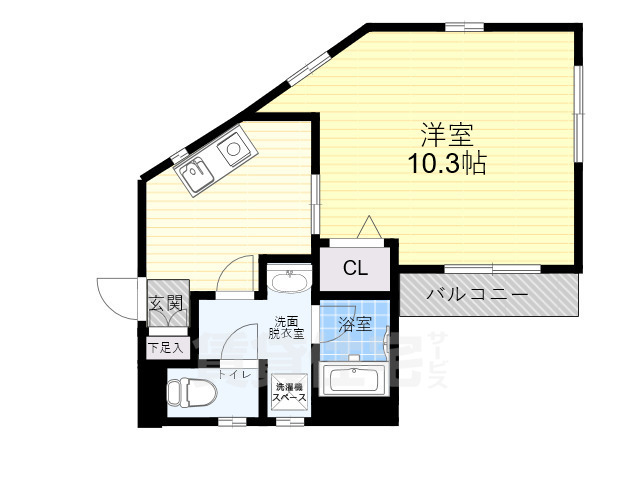 名古屋市昭和区長池町のマンションの間取り