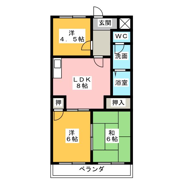 スカイハイツ瀬古の間取り