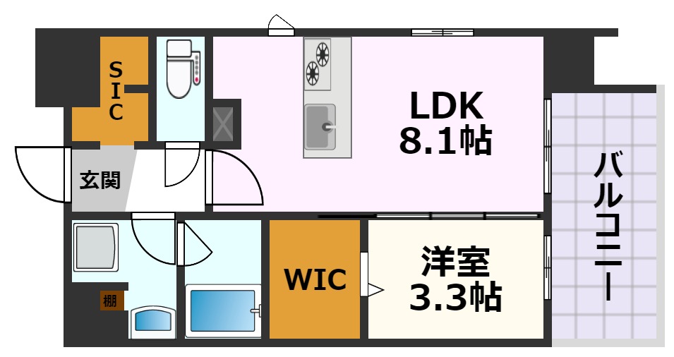 名古屋市中区栄のマンションの間取り