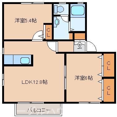 ハイラーク甘木G棟の間取り