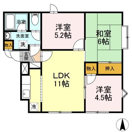 【札幌市白石区北郷七条のアパートの間取り】