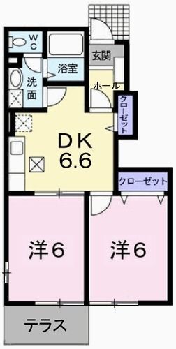 姫路市大津区勘兵衛町のアパートの間取り