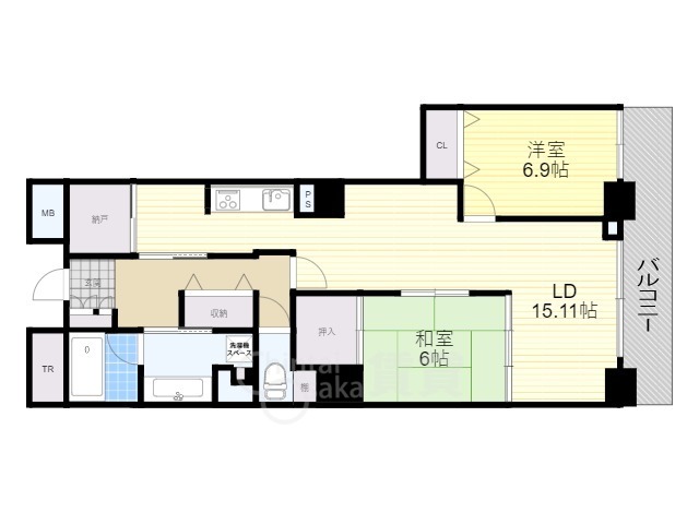 吹田市片山町のマンションの間取り