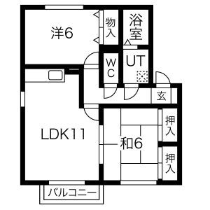 御所市大字東松本のアパートの間取り