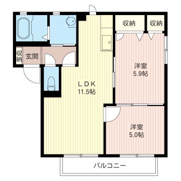 メゾン　ボンヌシャヌＡの間取り