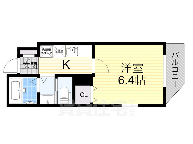 枚方市岡南町のアパートの間取り