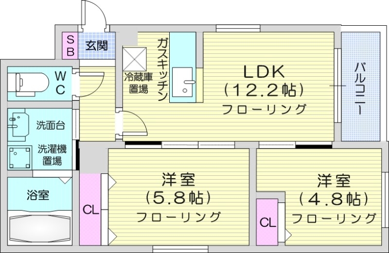 クレスト環状通東の間取り