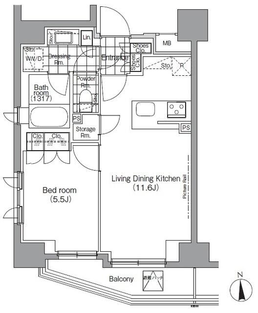 パークハビオ秋葉原の間取り