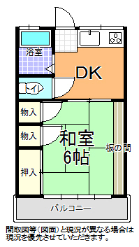 青柳ハイツ　１号棟の間取り