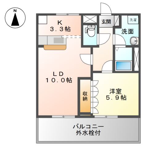 南足柄市壗下のアパートの間取り