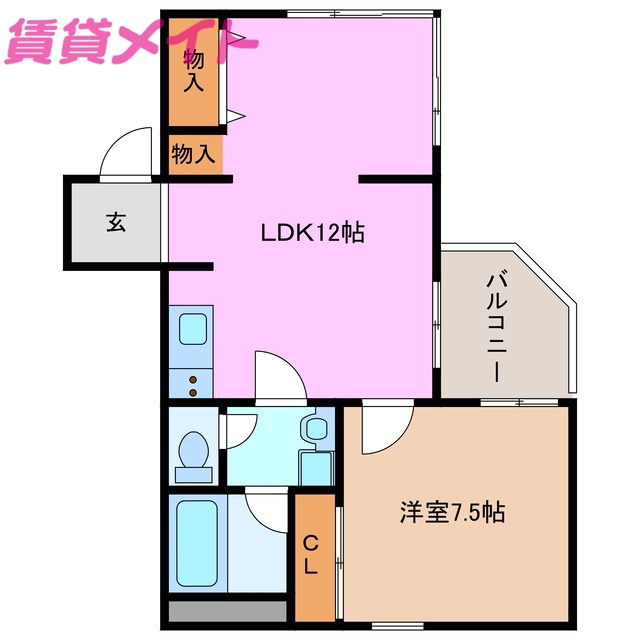 鳥羽市安楽島町のマンションの間取り