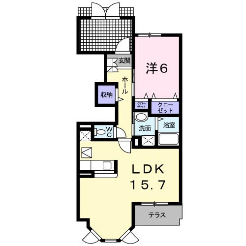 泉佐野市下瓦屋のアパートの間取り