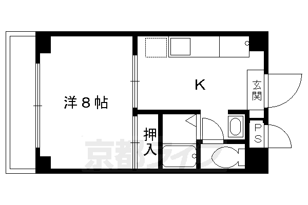 京都市右京区西京極堤外町のマンションの間取り