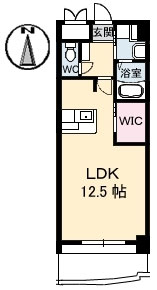 岡山市北区中井町のマンションの間取り