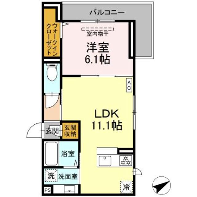 川崎市多摩区長尾のアパートの間取り