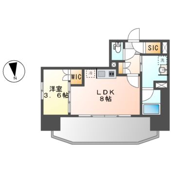 プレサンスロジェ車道駅前NORTHの間取り