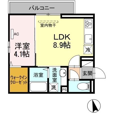 広島市安佐南区上安のアパートの間取り