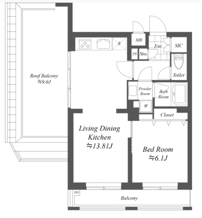 【世田谷区世田谷のマンションの間取り】