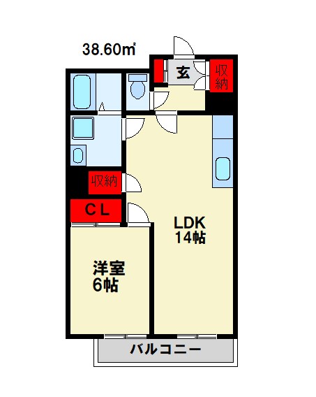 北九州市八幡西区皇后崎町のマンションの間取り