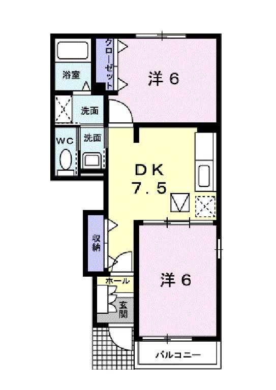 長浜市宮司町のアパートの間取り