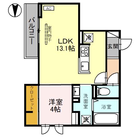 富山市布瀬町のアパートの間取り