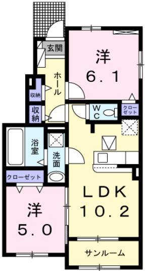 ケースリー　Vの間取り