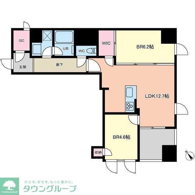 中央区築地のマンションの間取り