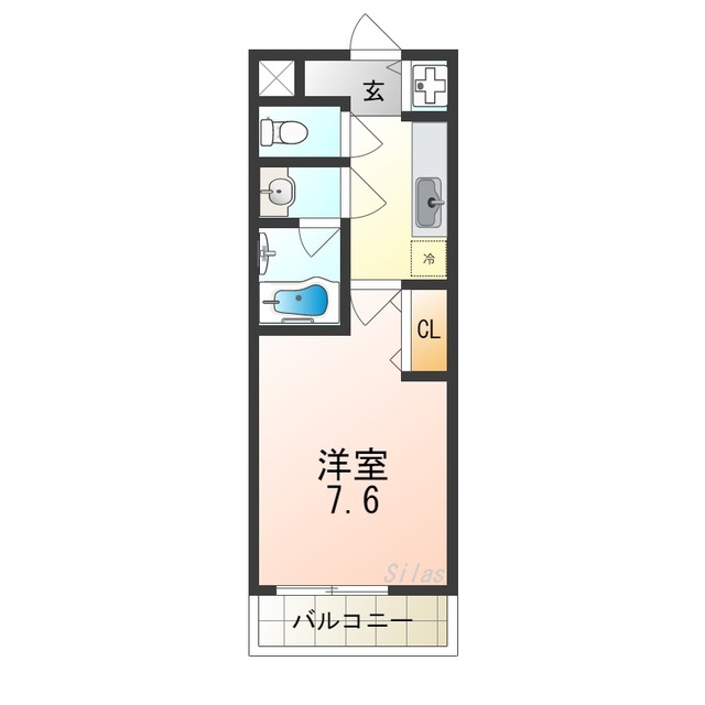 【堺市北区百舌鳥赤畑町のアパートの間取り】