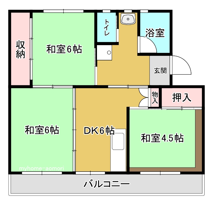 ビレッジハウス相野2号棟の間取り