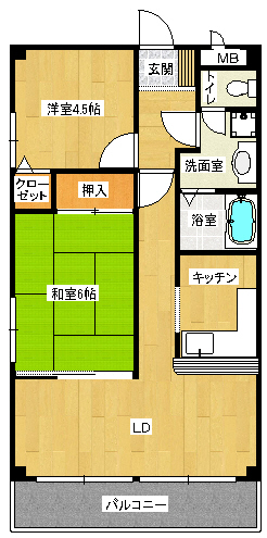 プチコーポ中西の間取り