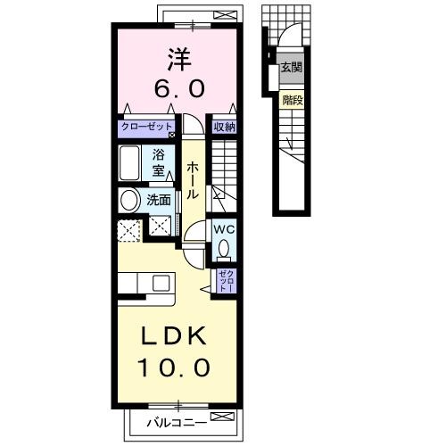 阿南市向原町のアパートの間取り