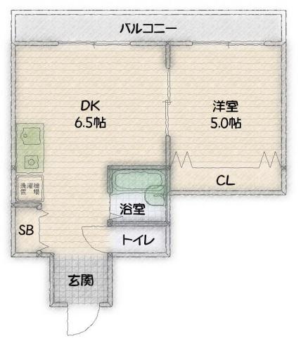 神戸市灘区岩屋北町のマンションの間取り