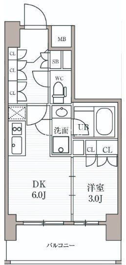 台東区元浅草のマンションの間取り