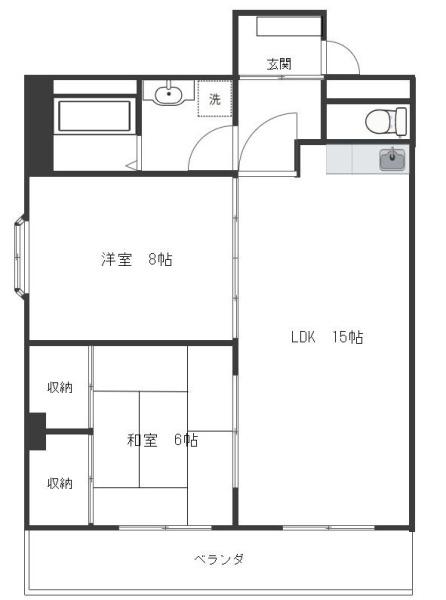 八王子市小比企町のマンションの間取り