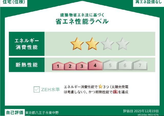 建物外観　省エネ性能ラベル