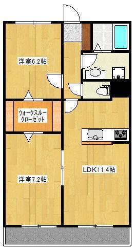 ＪＲ豊肥本線 南熊本駅 徒歩30分 12階建 築11年の間取り写真