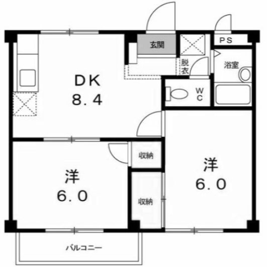 東武伊勢崎線 新伊勢崎駅 徒歩15分 2階建 築33年の間取り写真