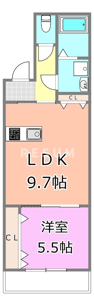 ＪＲ総武線 千葉駅 バス乗車時間：10分 最寄りバス停で下車 徒歩4分 3階建 築1年の間取り写真