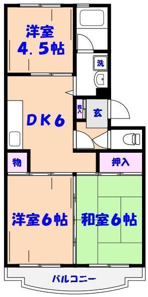 市川クローバーハイツ森の間取り写真