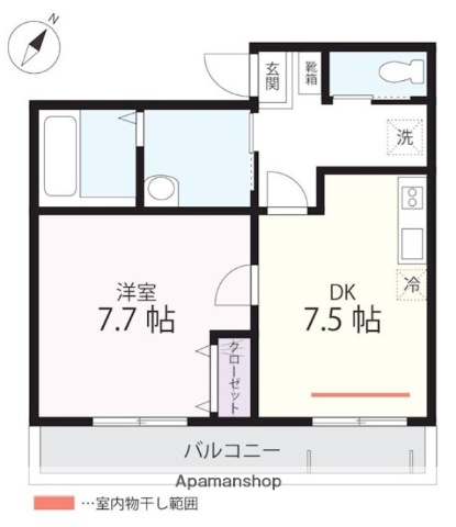京急本線 生麦駅 徒歩6分 3階建 築2年の間取り写真