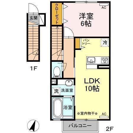 フラット テンの間取り写真