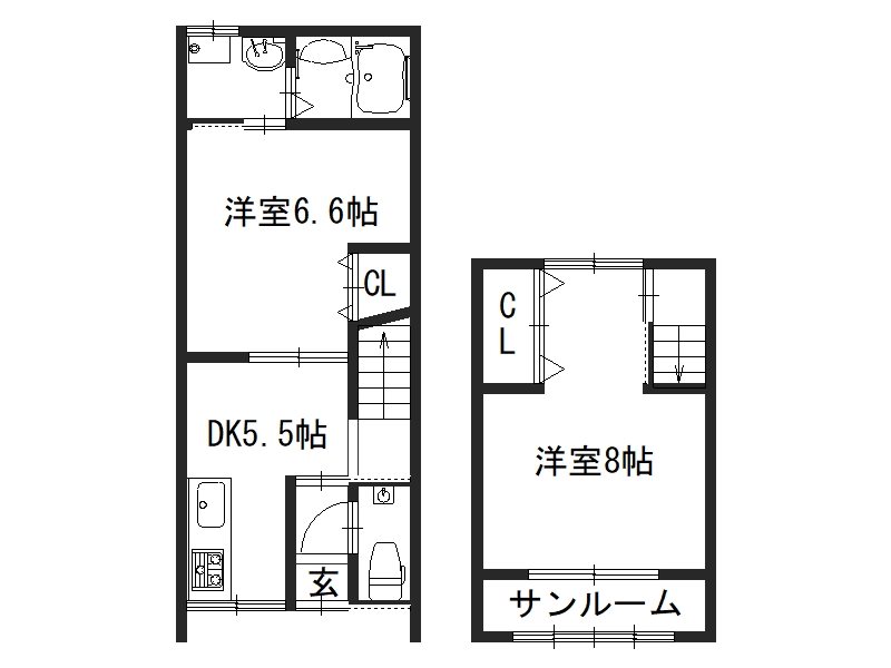 上桂前田町貸家の間取り写真