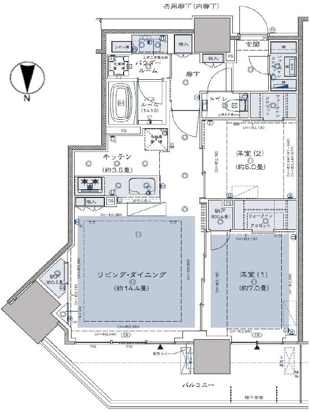 □グランドシティタワー月島の間取り写真